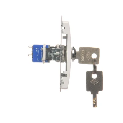 Single-pole switch with key, 2-position 0-I N/O contact white