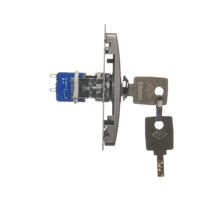 Single-pole switch with key, 2-position metallic stainless steel