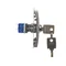 Single-pole switch with key, 2-position metallic stainless steel