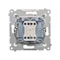 Single-pole switch with LED activation signaling (module) 10A 250V gold quick connectors (metallic)