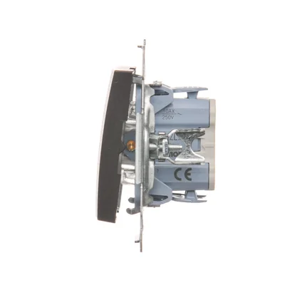 Single-pole switch with LED activation signaling (module) 230V, matt bronze metallic