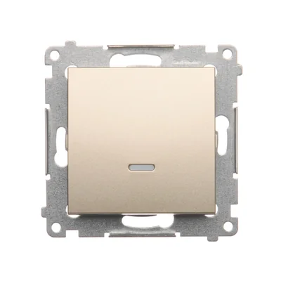 Single-pole switch with LED backlight (module) 10A 250V gold (metallic) quick connectors