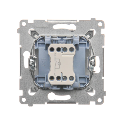 Single pole switch with LED backlight (module) 10A 250V quick connectors silver (metallic)