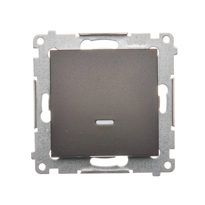 Single-pole switch with LED backlight (module) 230V, matt bronze metallic