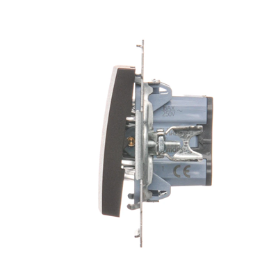Single-pole switch with LED backlight (module) 230V, matt bronze metallic