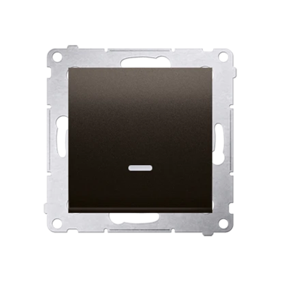 Single-pole switch with LED backlight (module) 230V, matt bronze metallic