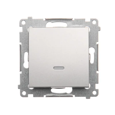 Single-pole switch with LED backlight (module) 230V, silver metallic