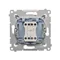 Single-pole switch with LED signaling (module) 10A 250V quick connectors silver (metallic)