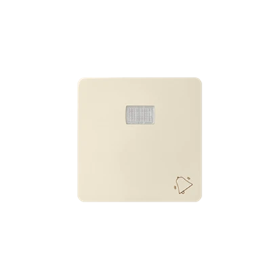 Single push button bell to be illuminated, beige