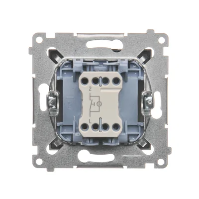 Single push-button with LED backlight without pictogram (module) 10A 250V quick connectors anthracite (metallic)