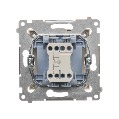Single push button with LED backlight without pictogram (module) 10A 250V quick connectors cream