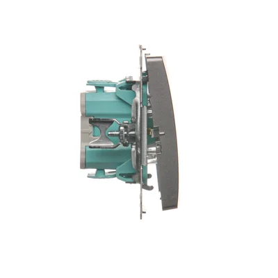 Single push-button without pictogram (module) 10A 250V inox screw terminals (metallic)