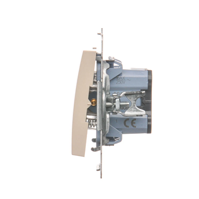 Single push-button without pictogram (module) 16A 250V cream screw terminals