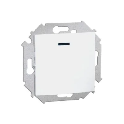 Single push-button without pictogram with backlight (module) 10A 250V screw terminals white