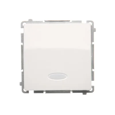 Single push-button without pictogram with backlight (module) 10A 250V screw terminals white