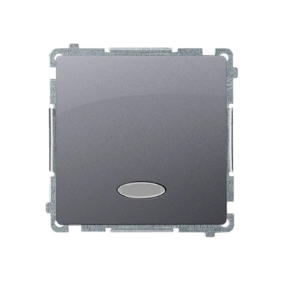Single push-button without pictogram with backlight (module) 230V, metallic stainless steel