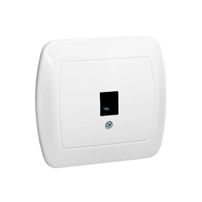 Single RJ11 telephone socket. Mounting with clips or screws, white