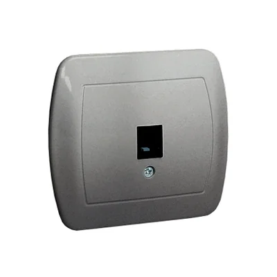 Single RJ11 telephone socket silver metallic