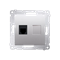 Single RJ12 telephone socket (module) silver (metallic)