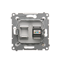 Single RJ12 telephone socket (module) silver (metallic)