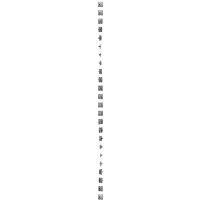 Single RJ12 telephone socket (module) silver (metallic)