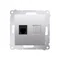 Single RJ12 telephone socket (module) silver (metallic)