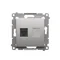 Single RJ12 telephone socket (module) silver (metallic)