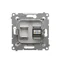 Single RJ12 telephone socket (module) silver (metallic)