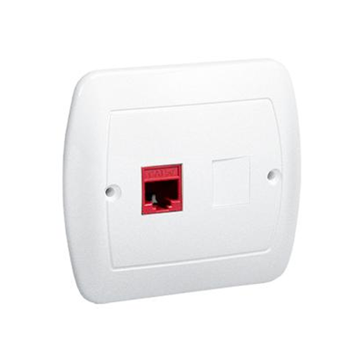 Single RJ45 computer socket cat. 5e white