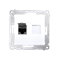 Single RJ45 computer socket, category 6, shielded with anti-dust cover (module) white