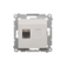 Single RJ45 computer socket, category 6, shielded with anti-dust cover (module) white