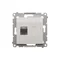 Single RJ45 computer socket, category 6, shielded with anti-dust cover (module) white