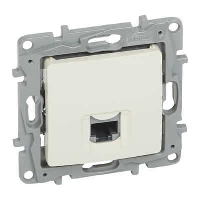 Single RJ45 socket UTP cat. 5 cream color