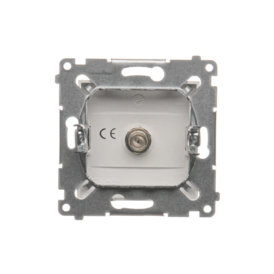 Single SAT antenna socket (module) silver (metallic)