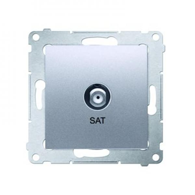 Single SAT antenna socket (module) silver (metallic)