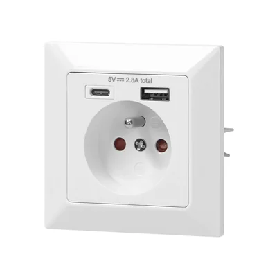 Single socket 2P+Z, USB-A + USB-C, Output 5VDC Max 2.8A
