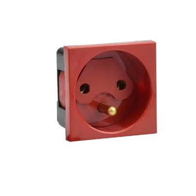 Single socket 45x45 with lock and key red