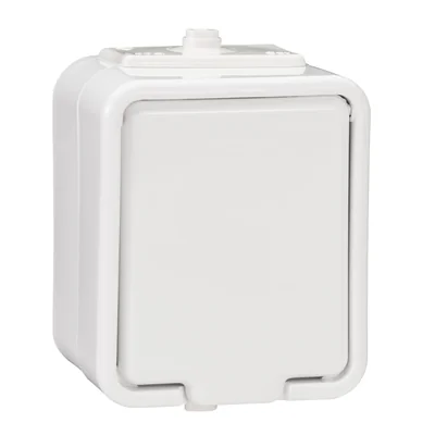 Single socket, grounded, white
