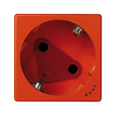 Single socket outlet K45 DATA SCHUKO with voltage signaling 16A 250V orange