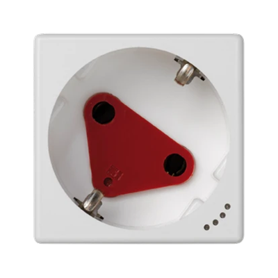 Single socket outlet K45 DATA SCHUKO with voltage signaling 16A 250V pure white