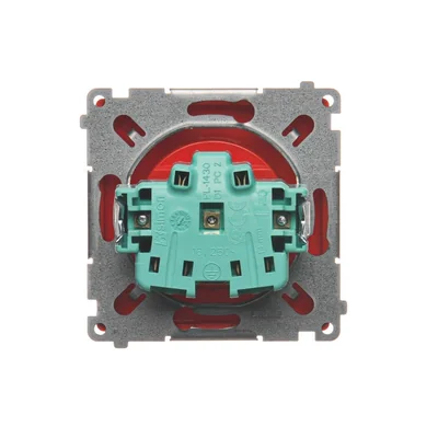 Single socket-outlet (module) 230V, aluminum metallic