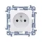 Single socket outlet with earthing and shutters for current paths (module) 16A 230V white