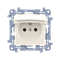 Single socket-outlet with earthing IP44 with seal (module) 16A 230V cream with a flap