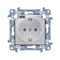 Single socket outlet with earthing schko IP44 with seal (module) 16A 230V white with transparent flap