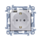 Single socket-outlet with earthing schuko IP44 with a seal and shutters for current paths (module) 16A 230V white with a transparent flap