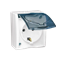 Single socket-outlet with earthing type Schuko IP54 white 16A