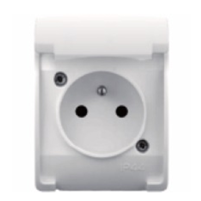 Single socket-outlet with grounding (2P+E) n/t IP44 brown with a flap brown, Koala