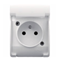 Single socket-outlet with grounding (2P+E) n/t IP44 brown with a flap brown, Koala