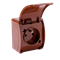 Single socket-outlet with grounding (2P+E) n/t IP44 brown with a flap brown, Koala