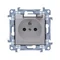Single socket-outlet with grounding IP44 with a seal and shutters for current paths (module) 16A 230V white with a transparent flap